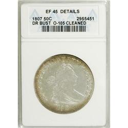 1807 50C Draped Bust--Cleaned--ANACS. XF45 Details. NG