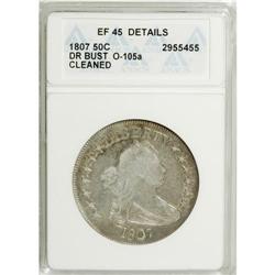 1807 50C Draped Bust--Cleaned--ANACS. XF45 Details. NG