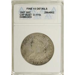 1807 50C Large Stars, 50 Over 20--Damaged--ANACS. Fine