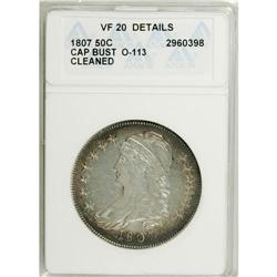 1807 50C Large Stars, 50 Over 20--Cleaned--ANACS. VF20