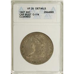 1807 50C Large Stars, 50 Over 20--Cleaned--ANACS. VF20