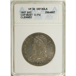 1807 50C Large Stars, 50 Over 20--Cleaned--ANACS. VF30