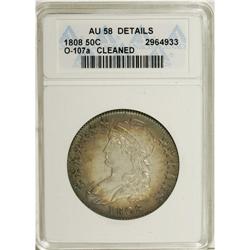 1808 50C --Cleaned--ANACS. AU58 Details. NGC Census: (4