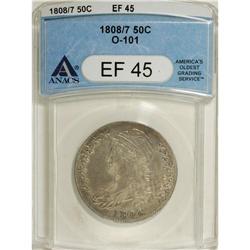 1808/7 50C XF45 ANACS. O-101. NGC Census: (20/65).
