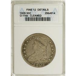 1809 50C --Cleaned--ANACS. Fine 12 Details. NGC Census:
