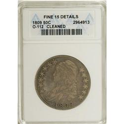 1809 50C --Cleaned--ANACS. Fine 15 Details. NGC Census: