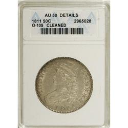 1811 50C Large 8--Cleaned--ANACS. AU50 Details. NGC Ce