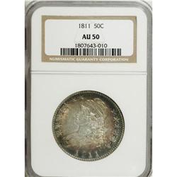 1811 50C Large 8 AU50 NGC. O-105a, R-2. NGC Census