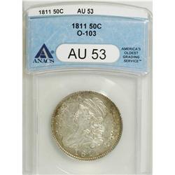 1811 50C Large 8 AU53 ANACS. O-103. NGC Census: (2