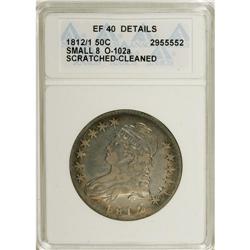 1812/1 50C Small 8--Cleaned, Scratched--ANACS. XF40 De