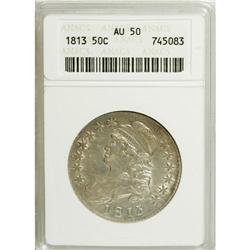 1813 50C AU50 ANACS. O-103a, R-2. NGC Census: (21/
