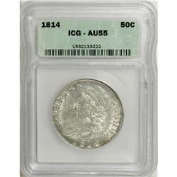 1814 50C AU55 ICG. NGC Census: (39/190). PCGS Popu