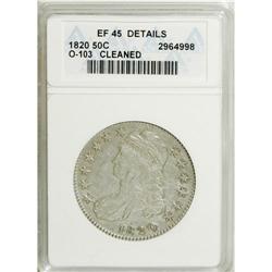 1820 50C Curl Base 2, Small Date--Cleaned--ANACS. XF45