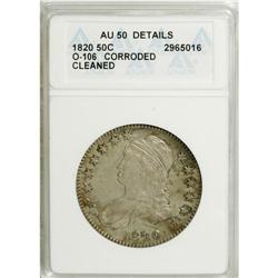 1820 50C Curl Base 2, Small Date--Cleaned, Corroded--A