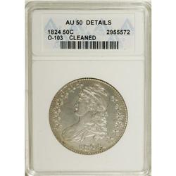 1824 50C --Cleaned--ANACS. AU50 Details. NGC Census: (2