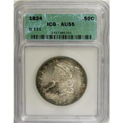 1824 50C AU55 ICG. O-111. NGC Census: (79/335). PC