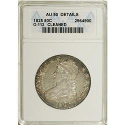 1825 50C --Cleaned--ANACS. AU50 Details. NGC Census: (4