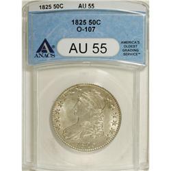 1825 50C AU55 ANACS. O-107. NGC Census: (90/447).