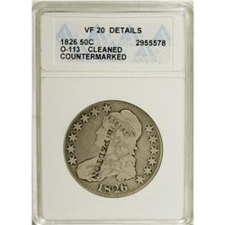 1826 50C --Cleaned--ANACS. VF20 Details. NGC Census: (2