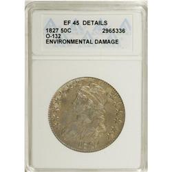 1827 50C Square Base 2--Environmental Damage--ANACS. X