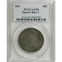 1827 50C Square Base 2 AU50 PCGS. O-110, R-4. PCGS
