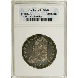 1828 50C Curl Base 2, No Knob--Cleaned--ANACS. AU50 De