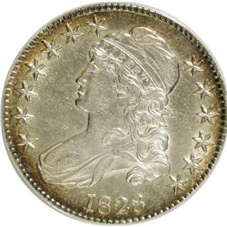 1828 50C Curl Base 2, No Knob AU53 ANACS. O-120. NGC C