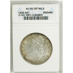 1828 50C Curl Base 2, No Knob--Cleaned--ANACS. AU55 De