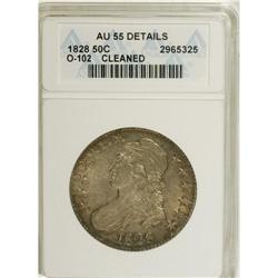 1828 50C Curl Base 2, No Knob--Cleaned--ANACS. AU55 De