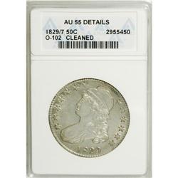 1829/7 50C --Cleaned--ANACS. AU55 Details. NGC Census: