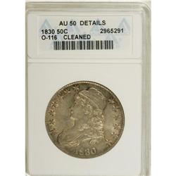 1830 50C Small 0--Cleaned--ANACS. AU50 Details. NGC Ce