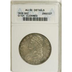 1830 50C Small 0--Cleaned--ANACS. AU50 Details. NGC Ce