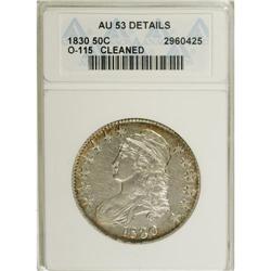 1830 50C Small 0--Cleaned--ANACS. AU53 Details. NGC Ce