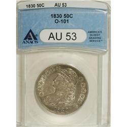 1830 50C Small 0 AU53 ANACS. O-101. NGC Census: (9