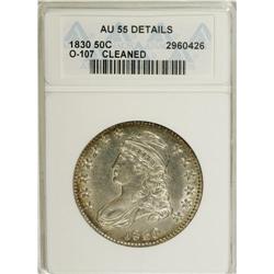 1830 50C Small 0--Cleaned--ANACS. AU55 Details. NGC Ce