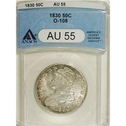 1830 50C Small 0 AU55 ANACS. O-108. NGC Census: (1