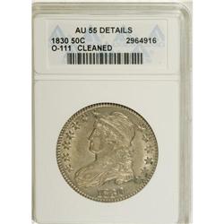 1830 50C Small 0--Cleaned--ANACS. AU55 Details. NGC Ce