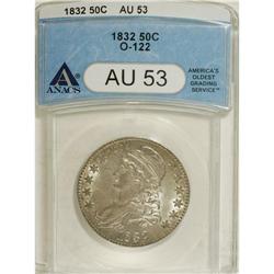 1832 50C Small Letters AU53 ANACS. O-122. NGC Cens