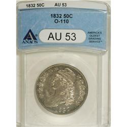 1832 50C Small Letters AU53 ANACS. O-110. NGC Cens