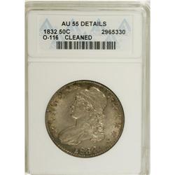 1832 50C Small Letters--Cleaned--ANACS. AU55 Details.
