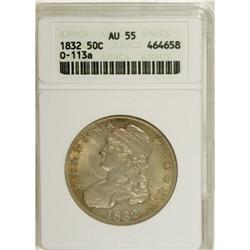1832 50C Small Letters AU55 ANACS. O-113a. NGC Cen