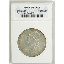 1833 50C --Cleaned--ANACS. AU50 Details. NGC Census: (4