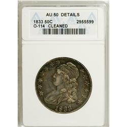 1833 50C --Cleaned--ANACS. AU50 Details. NGC Census: (4