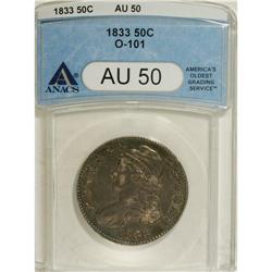 1833 50C AU50 ANACS. O-101. NGC Census: (42/720).