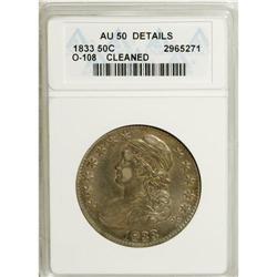 1833 50C --Cleaned--ANACS. AU50 Details. NGC Census: (4