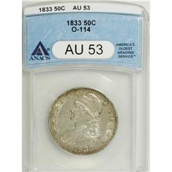 1833 50C AU53 ANACS. O-114. NGC Census: (58/659).