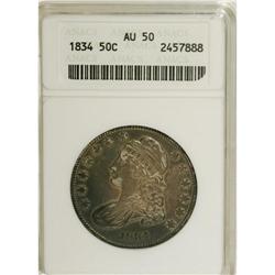 1834 50C Large Date, Large Letters AU50 ANACS. O-1