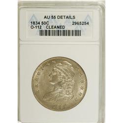 1834 50C Large Date, Large Letters--Cleaned--ANACS. AU
