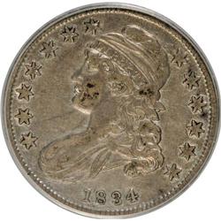 1834 50C Small Date, Small Letters XF40 PCGS. PCGS Pop