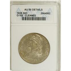 1835 50C --Cleaned--ANACS. AU55 Details. NGC Census: (7